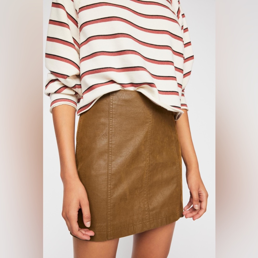Free People Modern Femme Vegan Suede Skirt Size 12